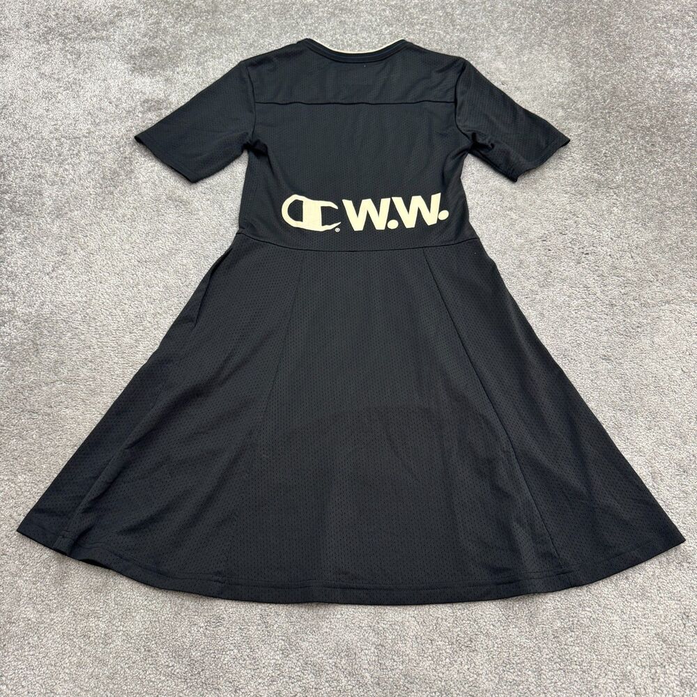 Champion Wood Wood Mesh Sport Active Fit Flare Mini Dress Womens Small Black